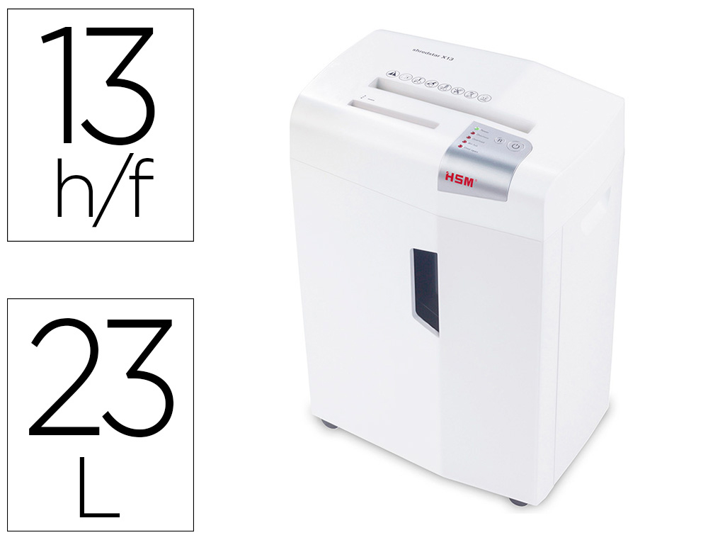 Destructora de documentos hsm shredstar x13 capacidad de corte 13 h en particulas destruyegrapas clips cd y tarjetas