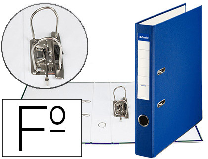 Archivador de palanca esselte carton forrado pvc folio lomo de 50 mm con rado azul