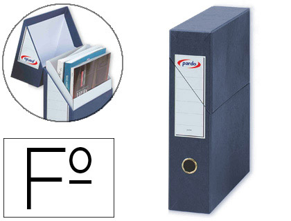 Archivador con tapa pardo carton forrado ollao lomo din a4 80 mm color azul 335x250x80 mm