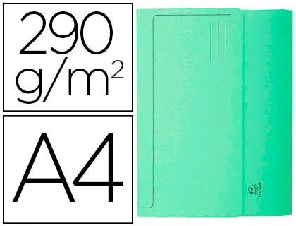 Subcarpeta cartulina con bolsa exacompta din a4 verde 290 gr