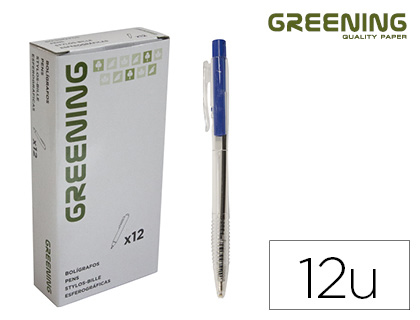 Boligrafo greening azul retractil