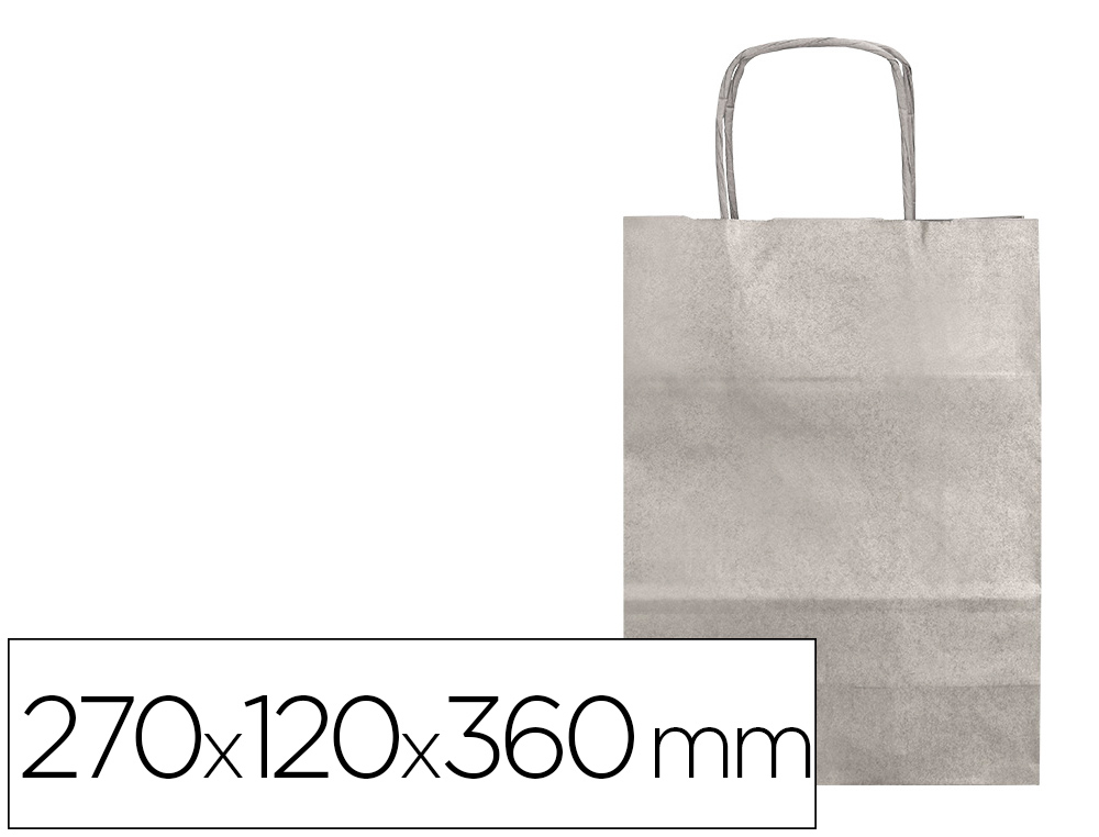 Bolsa kraft q-connect plata asa retorcida 270x120x360 mm