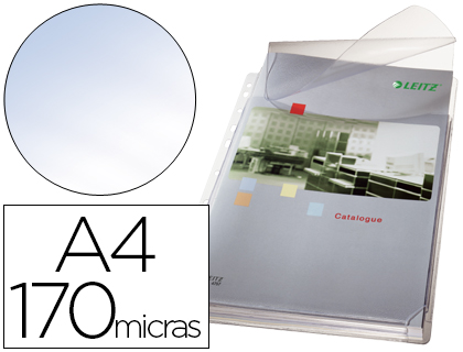 Funda multitaladro esselte din a4 pvc 170 mc con fuelle y solapa superior capacidad 200 hojas pack de 5 unidades