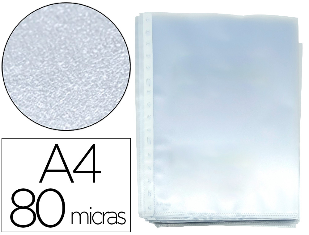 Funda multitaladro esselte din a4 polipropileno 80 mc 16 taladros piel de naranja caja de 100 unidades