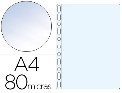 Funda multitaladro esselte din a4 polipropileno 80 mc 11 taladros cristal caja de 100 unidades