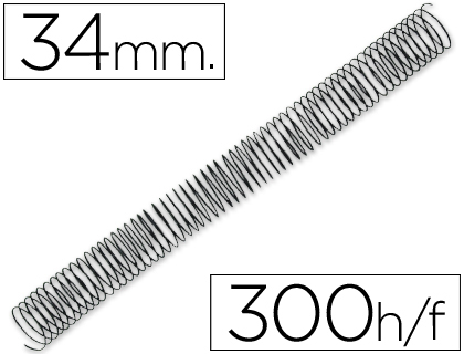 Espiral metalico q-connect 64 5:1 34mm 1,2mm caja de 25 unidades