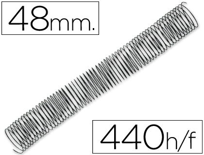 Espiral metalico q-connect 64 5:1 48mm 1,2mm caja de 25 unidades
