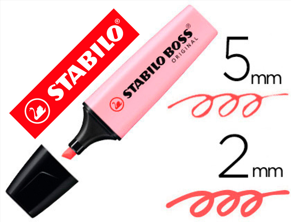 Rotulador stabilo boss pastel fluorescente 70 rubor rosa
