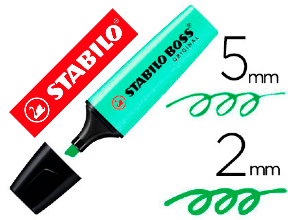 Rotulador stabilo boss pastel fluorescente 70 pizca de menta