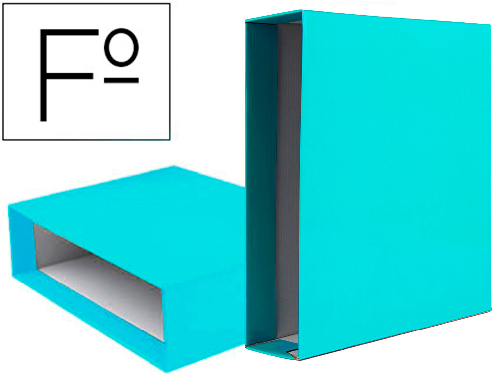Caja archivador liderpapel de palanca carton folio documenta lomo 75 mm verde claro