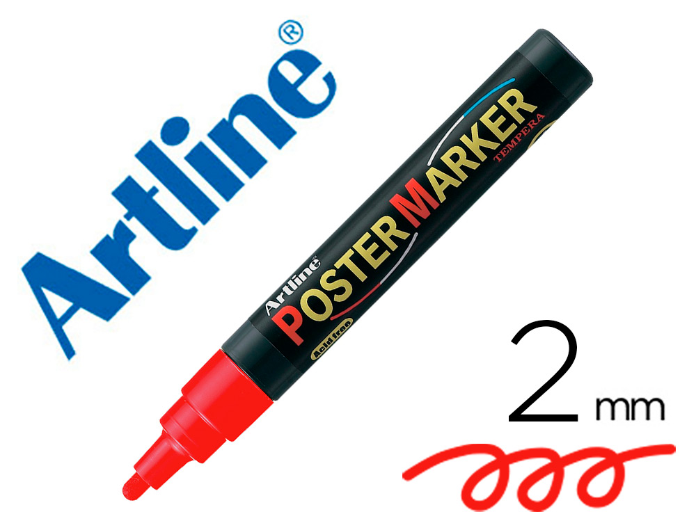 Rotulador artline poster marker epp-4-roj punta redonda 2 mm color rojo