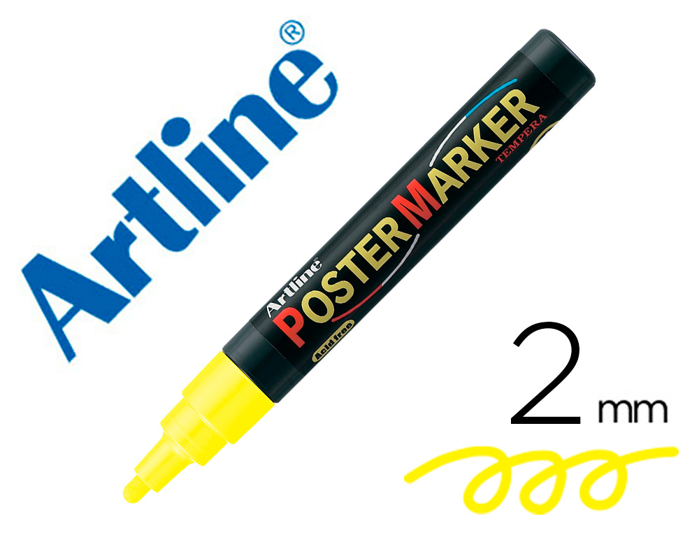 Rotulador artline poster marker epp-4-ama flu punta redonda 2 mm color amarillo fluor