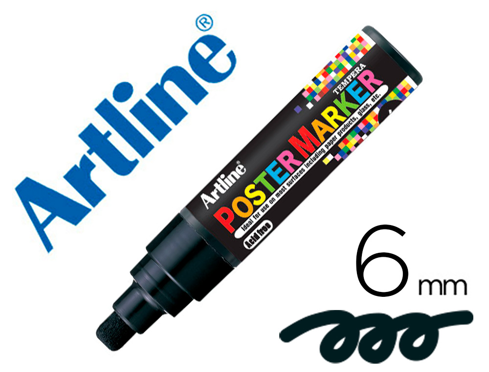 Rotulador artline poster marker epp-6-neg punta redonda 6 mm color negro