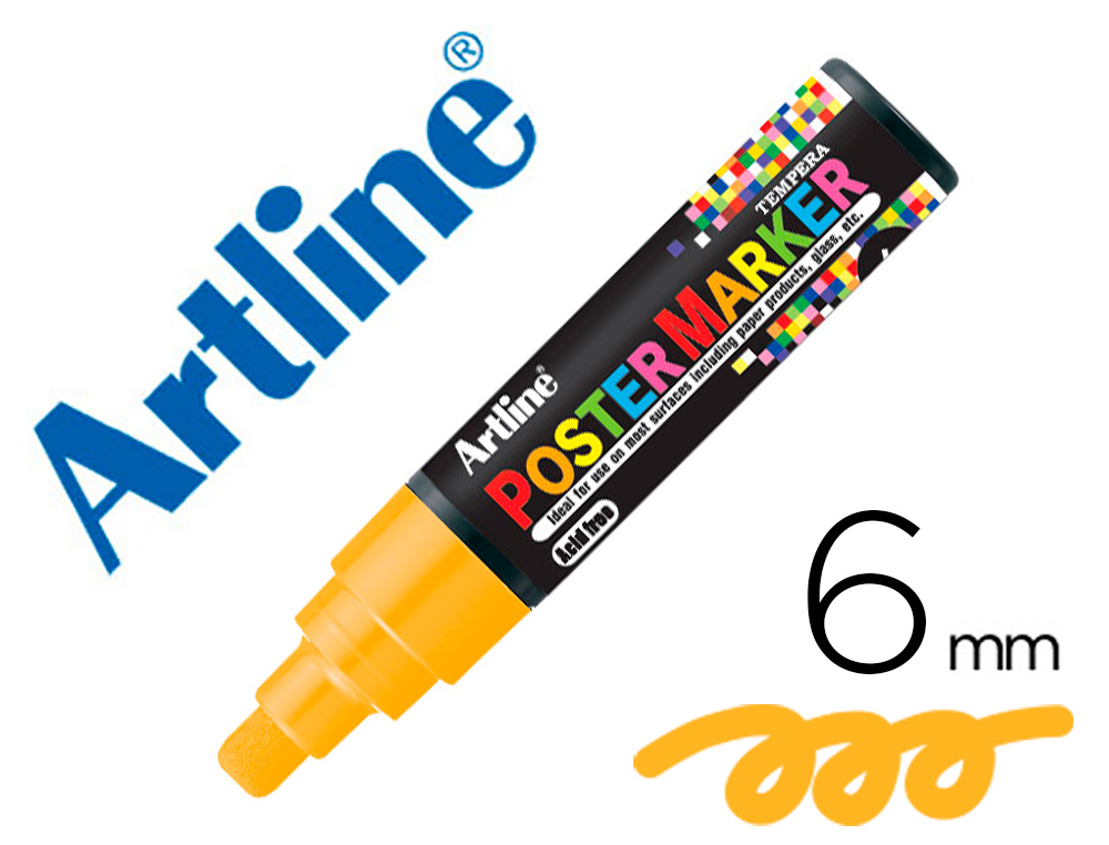 Rotulador artline poster marker epp-6-nar flu punta redonda 6 mm color naranja fluor