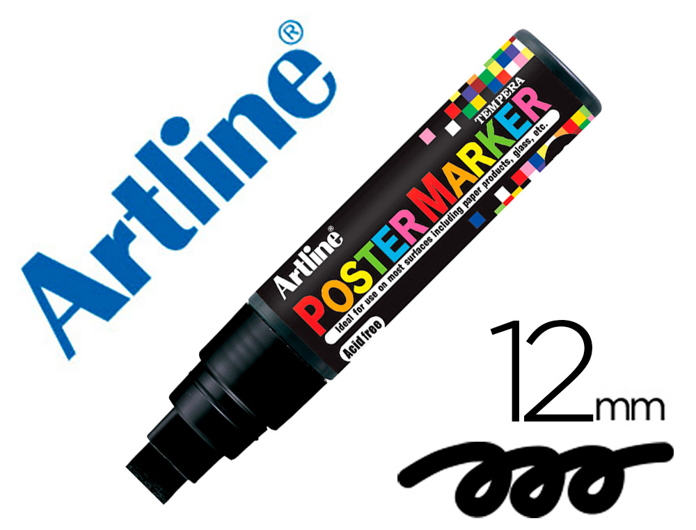 Rotulador artline poster marker epp-12 punta redonda 12 mm color negro