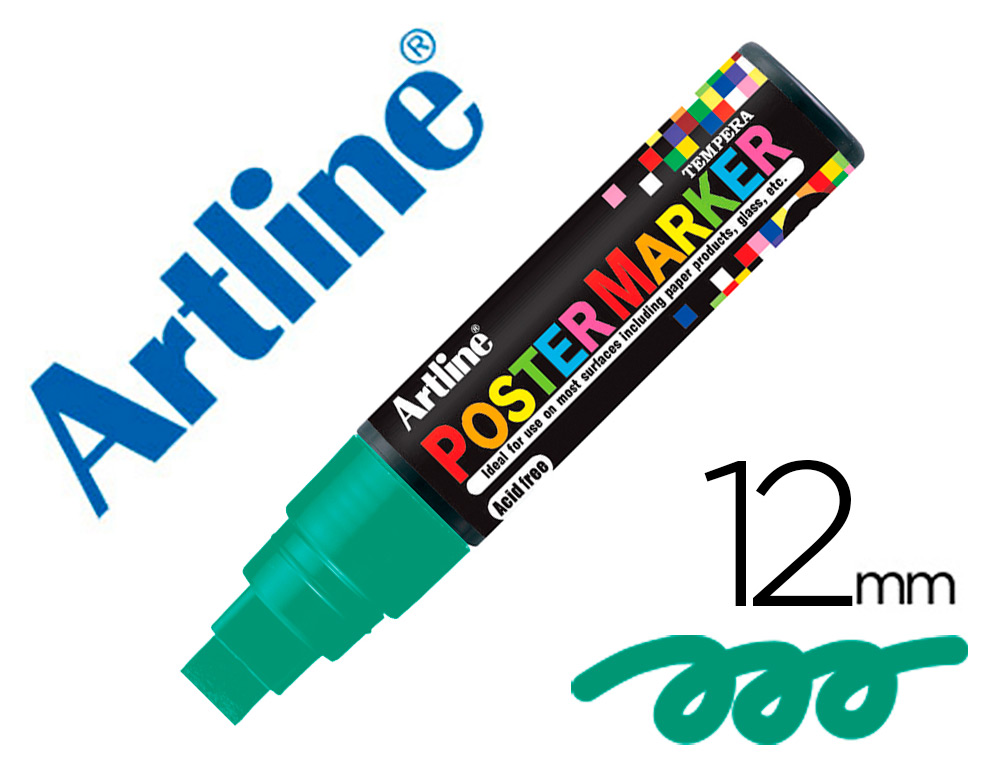 Rotulador artline poster marker epp-12 punta redonda 12 mm color verde