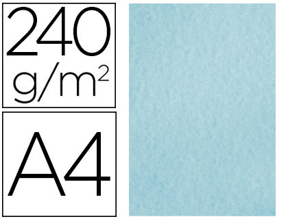 Papel color liderpapel pergamino a4 240gr azul pack de 25 hojas