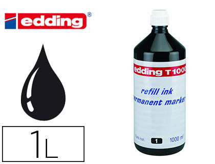 Tinta rotulador edding t-1000 negro bote 1 litro