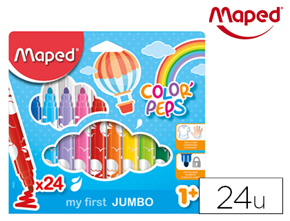 Rotulador maped color peps early age jumbo caja de 24 colores