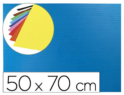 Goma eva ondulada liderpapel 50x70cm 2,2mm de espesor azul claro