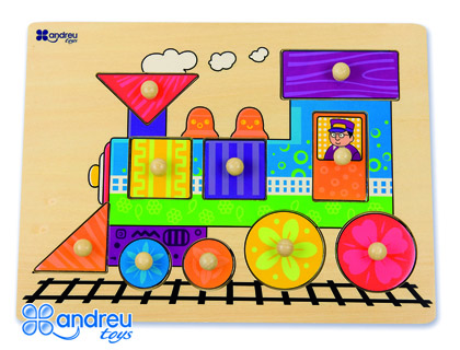 Puzle andreutoys madera tren 10 piezas