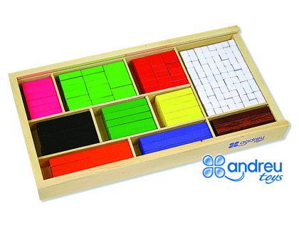 Juego andreutoys barras de fracciones 308 piezas 32,5x17,5x4 cm