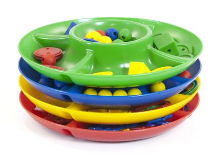 Juego miniland bandeja clasificacion 5 compartimentos 26 cm diametro set de 4 bandejas