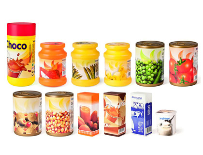 Juego miniland alimentos envasados 12 piezas