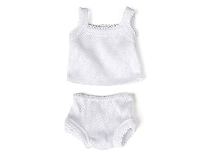 Juego miniland vestido muñeco braguita y camiseta 32cm