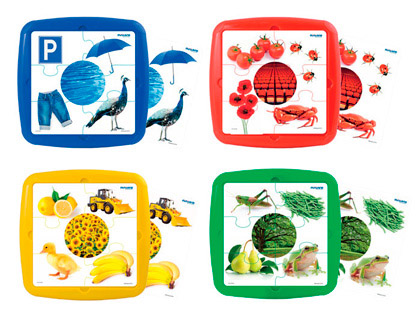 Puzle miniland los colores set de 4 unidades 12 piezas