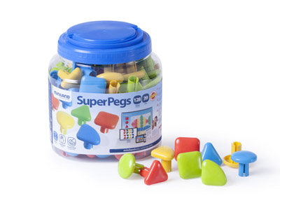 Juego miniland super pegs 128 piezas