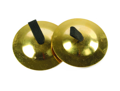 Crotalo amaya de cobre con agarre de tela set de 2 unidades diametro 6 cm