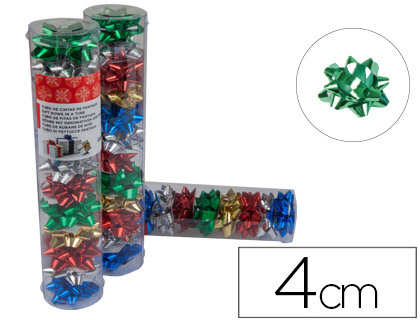 Lazo liderpapel fantasia pequeño metalizado tubo de 12 unidades colores surtidos