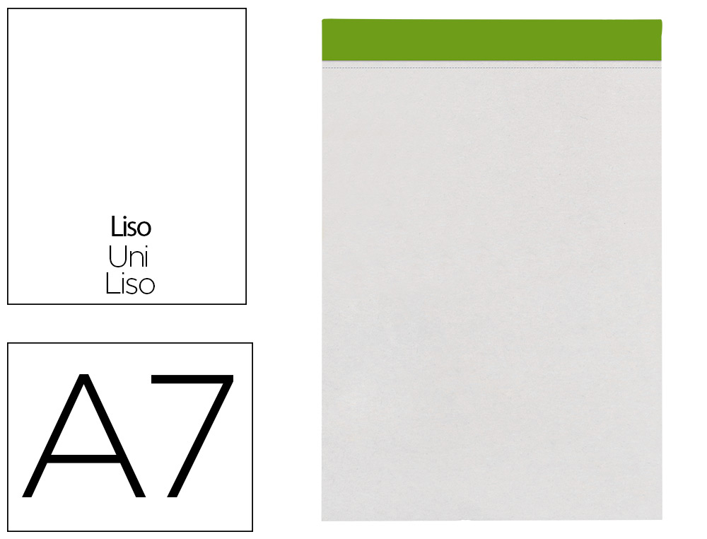 Bloc notas liderpapel liso a7 80 hojas 60 g/m2 perforado sin tapa
