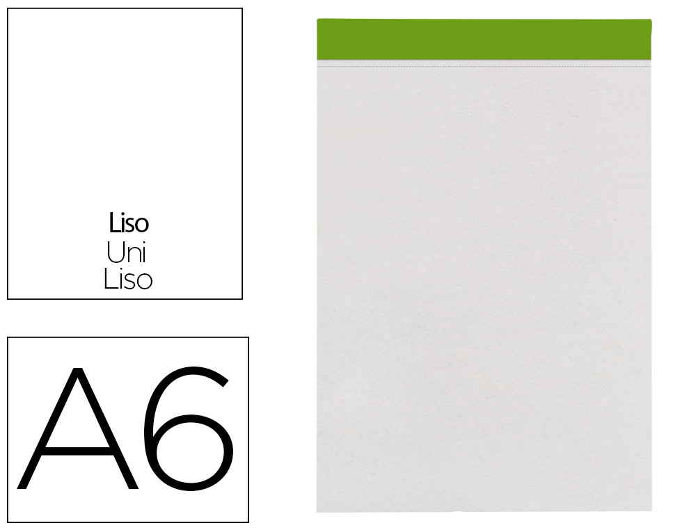 Bloc notas liderpapel liso a6 80 hojas 60 g/m2 perforado sin tapa