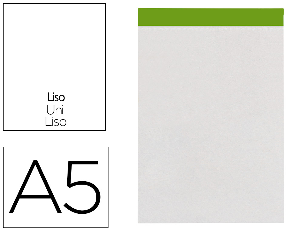 Bloc notas liderpapel liso a5 80 hojas 60 g/m2 perforado sin tapa