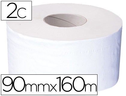 Papel higienico mini jumbo 2 capas 160 mt para dispensador t2