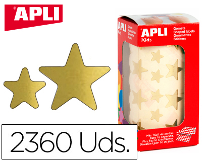 Gomets apli estrella oro rollo de 2360 unidades