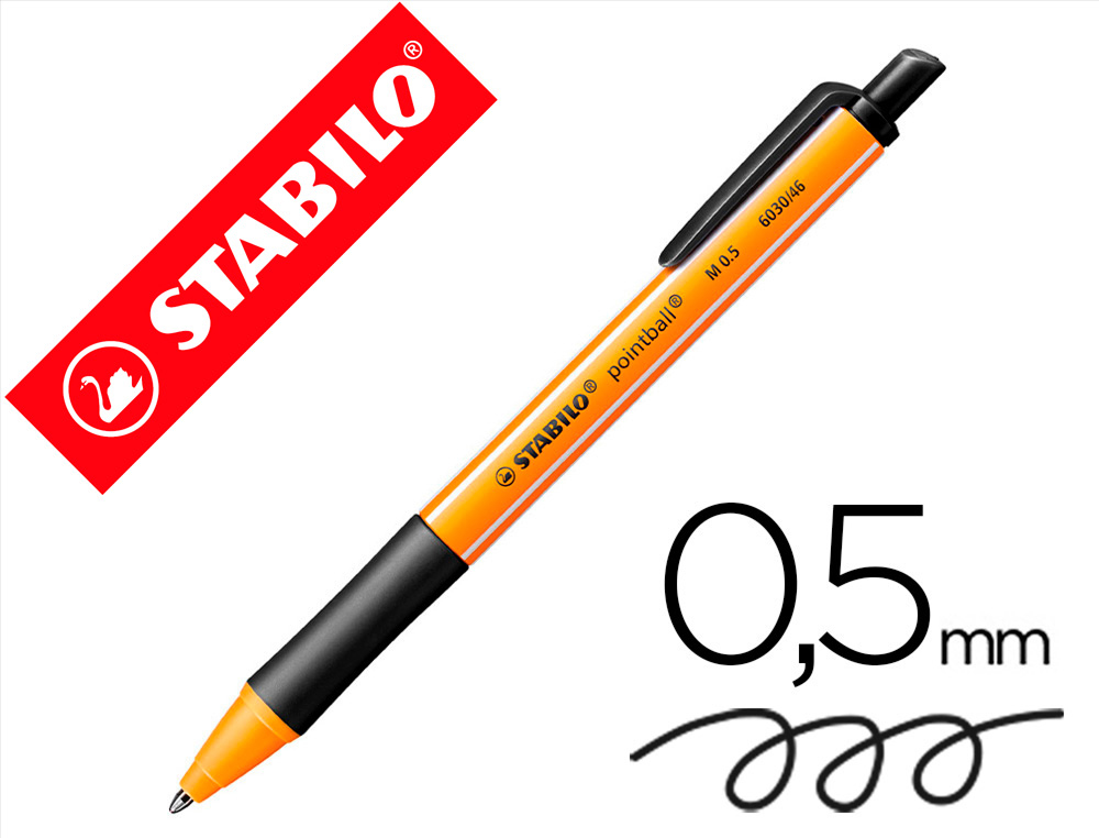 Boligrafo stabilo pointball 0,5 mm negro