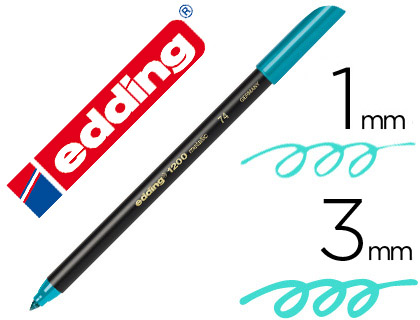 Rotulador edding punta fibra 1200 verde metalizado n 74 punta redondo 0,5 mm