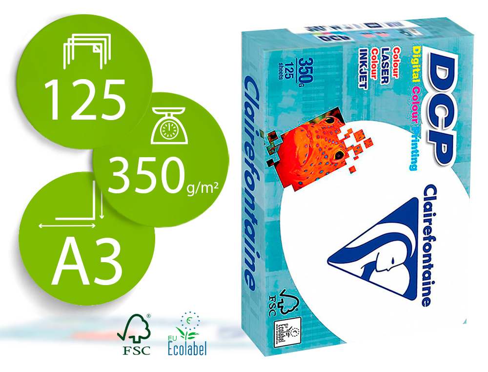 Papel fotocopiadora clairefontaine din a3 350 gr paquete de 125 hojas
