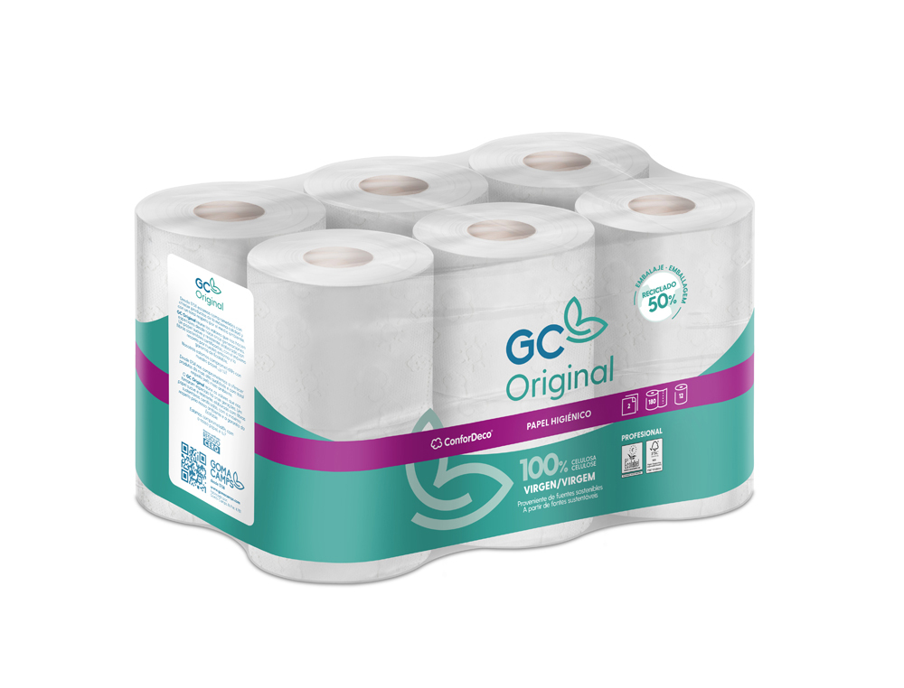 Papel higienico gc 2 capas paquete de 12 rollos