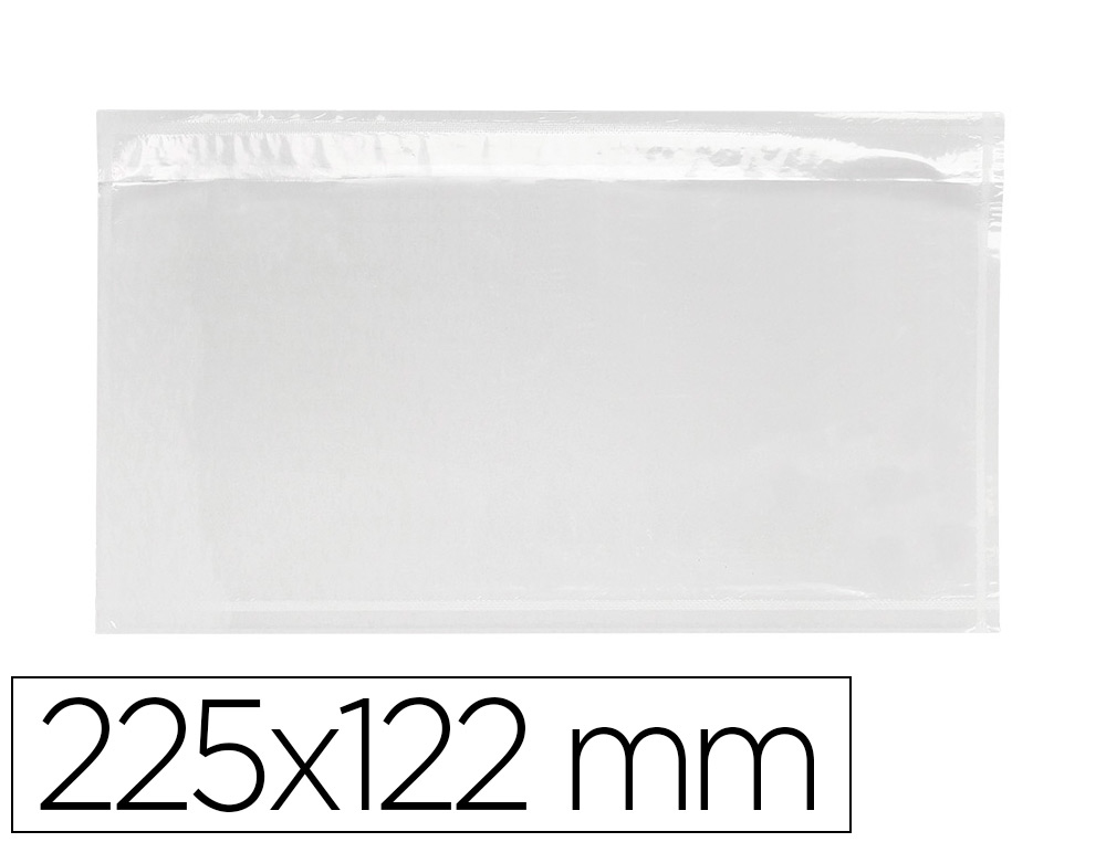 Sobre autoadhesivo q-connect portadocumentos 225x122 mm ventana transparente paquete de 100 unidades