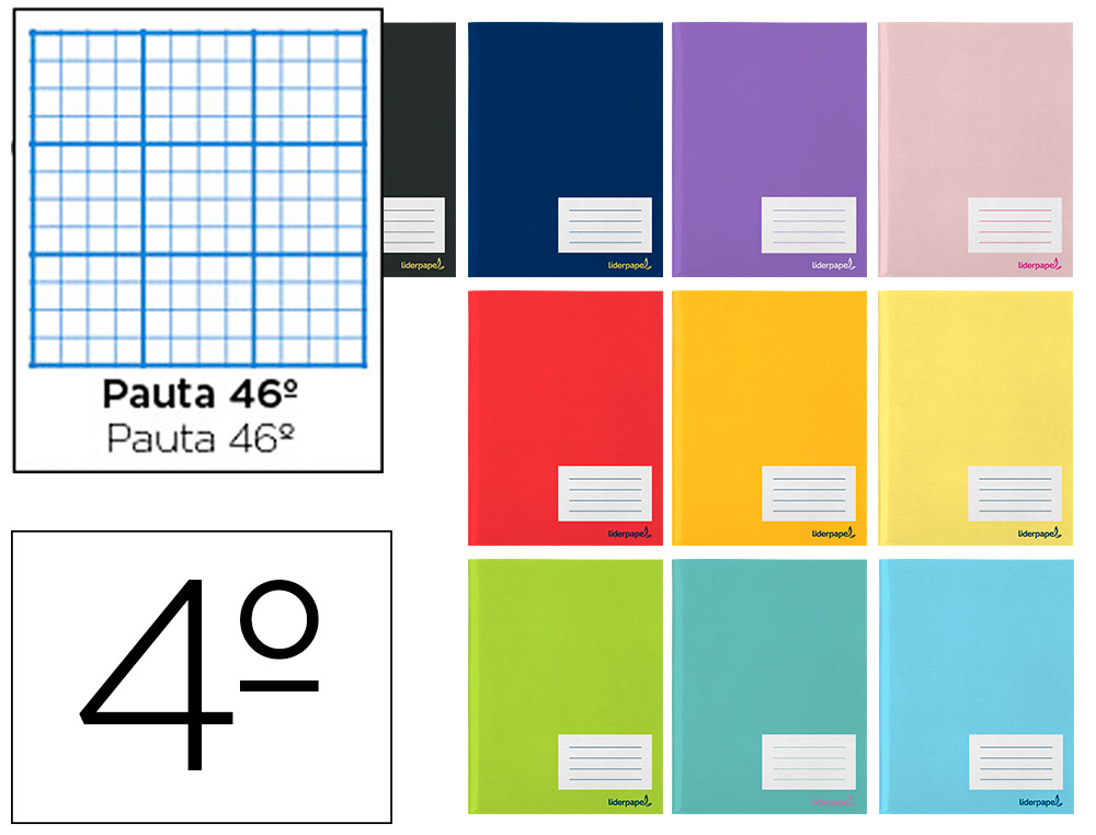 Libreta liderpapel smart a5 32 hojas 60 g/m2 rayado nº46 colores surtidos