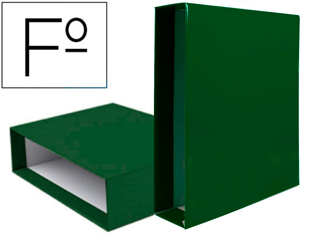 Caja archivador liderpapel de palanca carton folio documenta lomo 75mm color verde