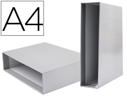 Caja archivador liderpapel de palanca carton din a4 documenta lomo 75mm color gris