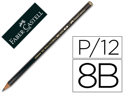 Lapices de grafito faber 9000 8b unidad