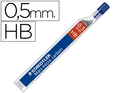 Minas staedtler mars micro grafito 0,5 mm hb tubo con 12 minas