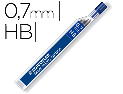Minas staedtler mars micro grafito 0,7 mm hb tubo con 12 minas