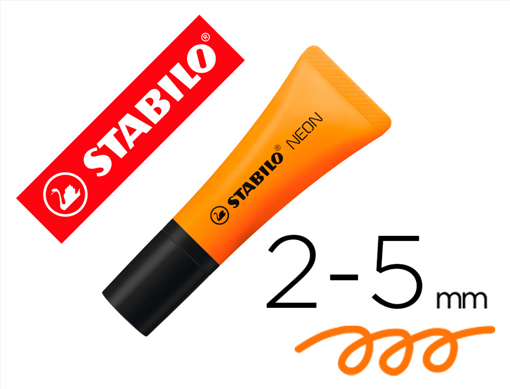 Rotulador stabilo fluorescente 72 naranja neon